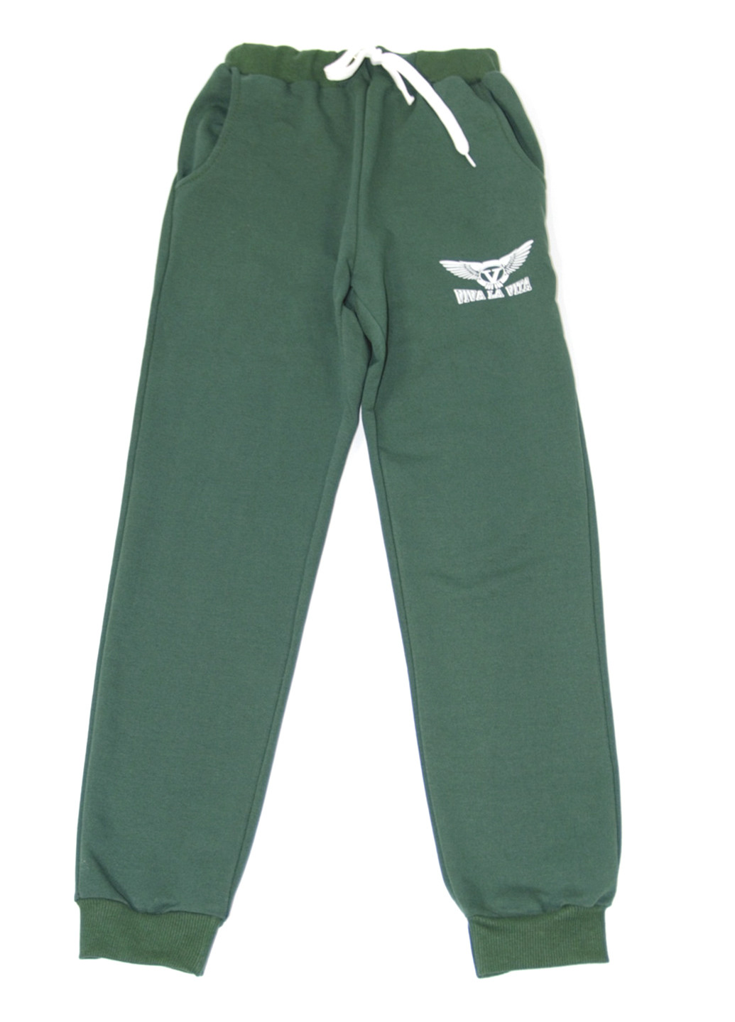 Темно-зеленые спортивные демисезонные брюки прямые VIVA LA VITA