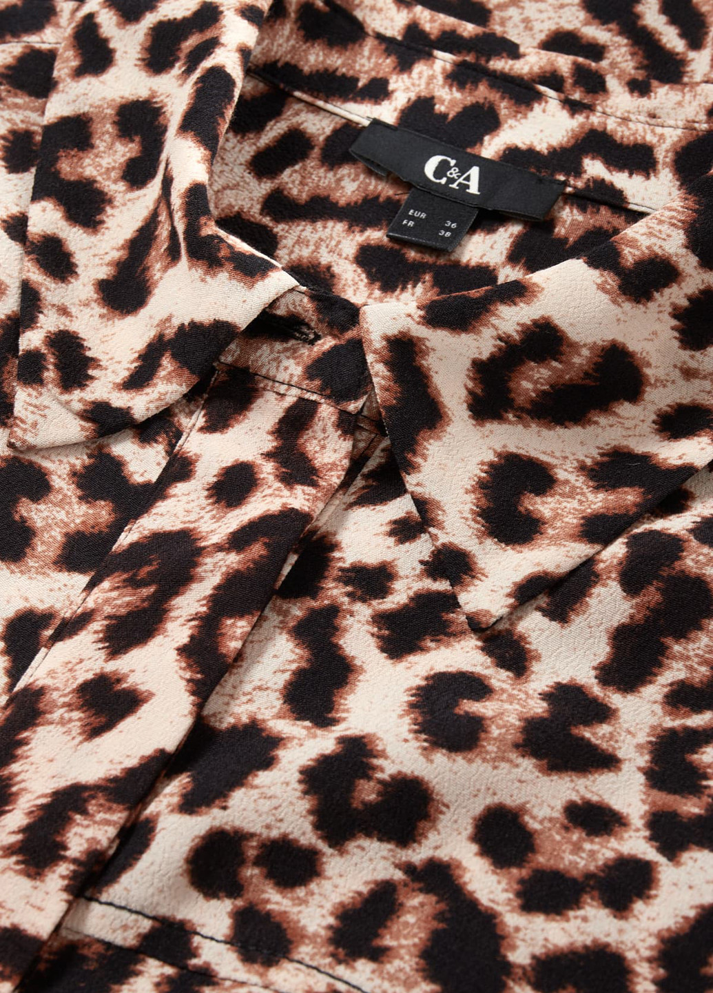 Бежевое кэжуал платье рубашка C&A леопардовый