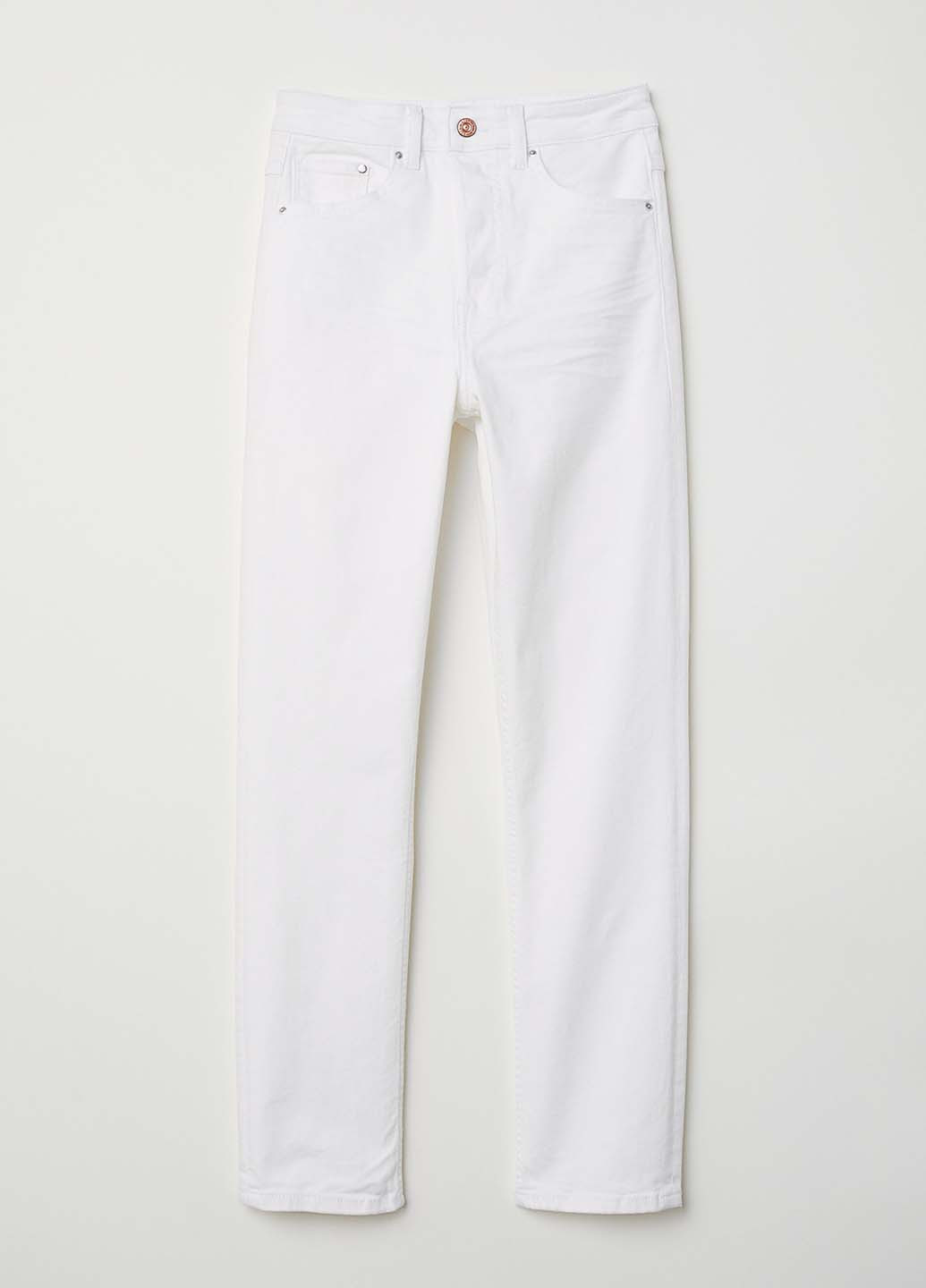Белые демисезонные укороченные джинсы H&M