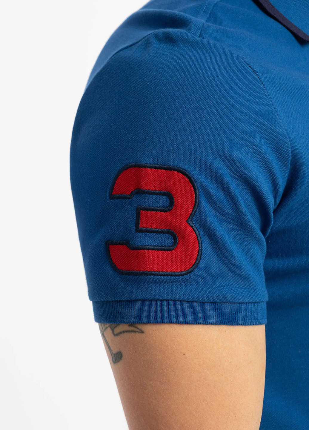 Синяя футболка-поло для мужчин U.S. Polo Assn. однотонная