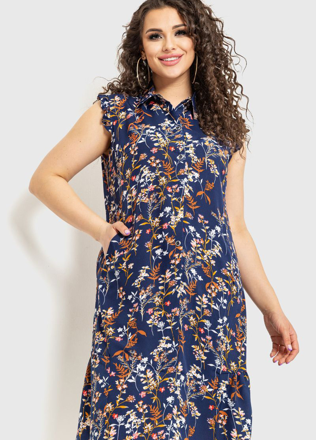 Темно-синя кежуал сукня Ager з квітковим принтом