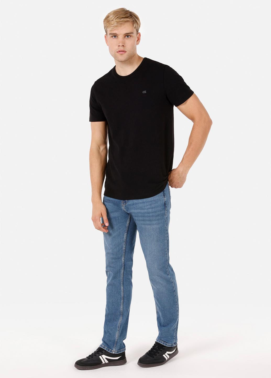 Синие демисезонные прямые джинсы Colin's