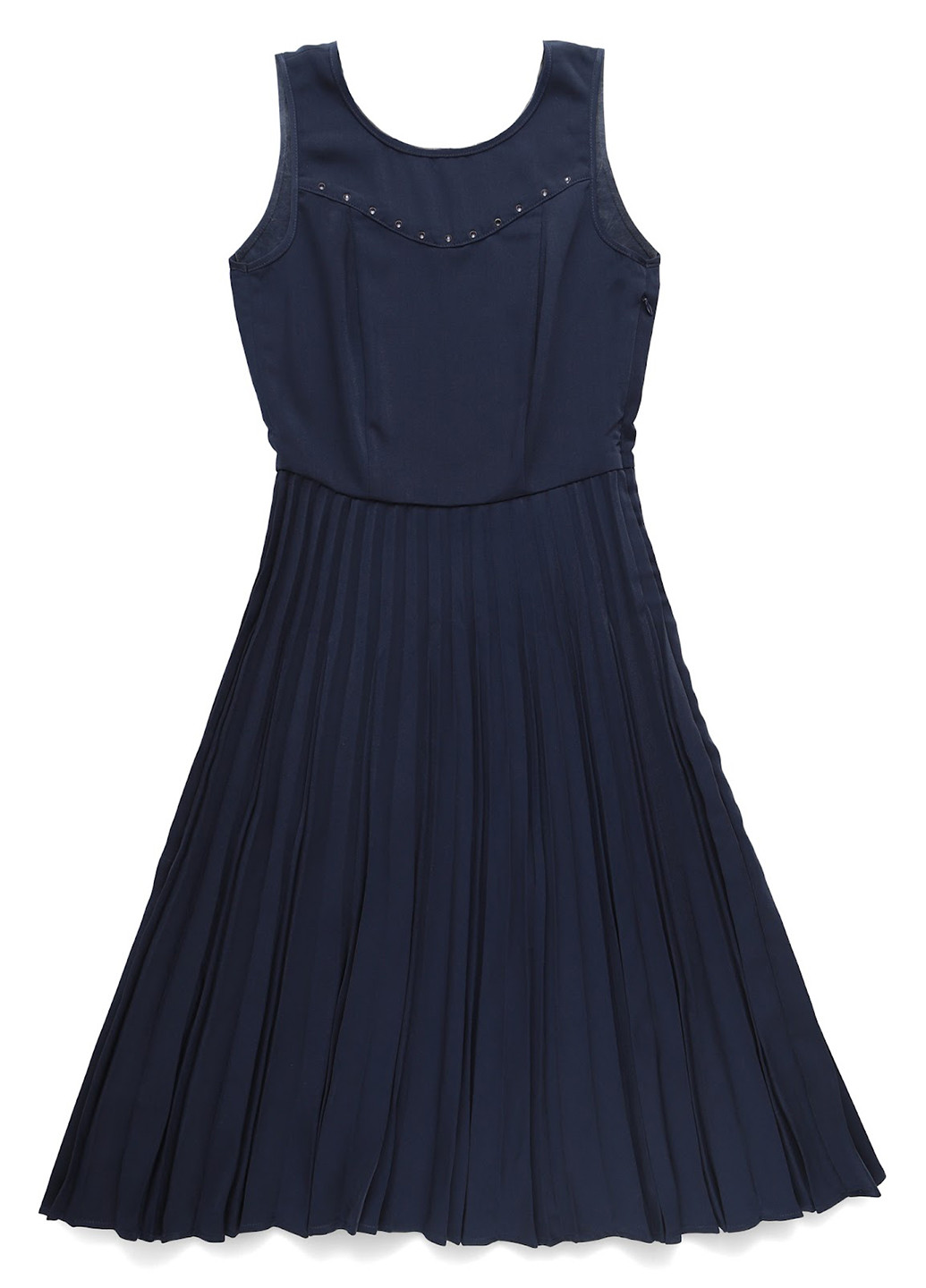Темно-синя кежуал сукня кльош, плісована MINT&BERRY однотонна