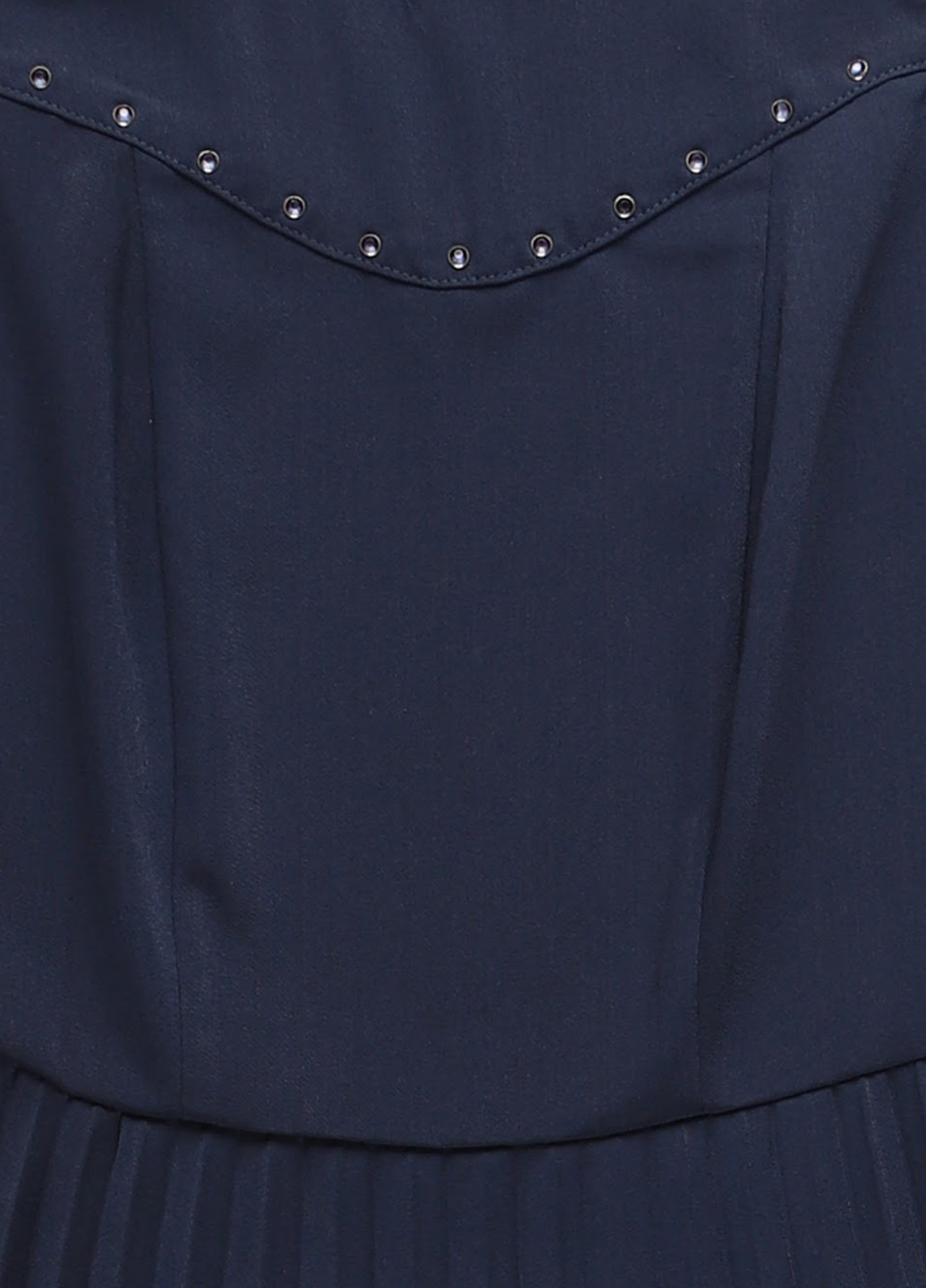 Темно-синя кежуал сукня кльош, плісована MINT&BERRY однотонна