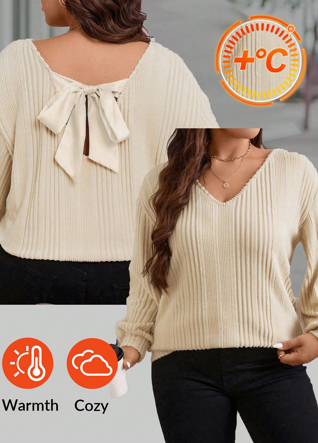 Светло-бежевая блуза SHEIN