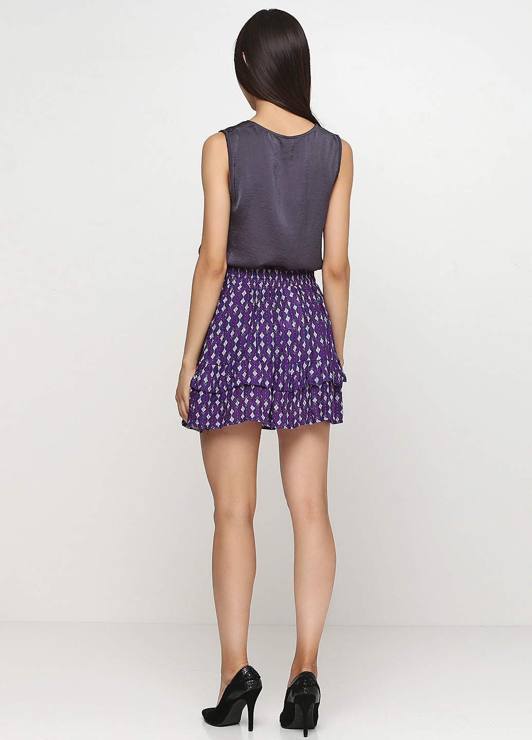 Темно-фиолетовая кэжуал юбка H&M мини