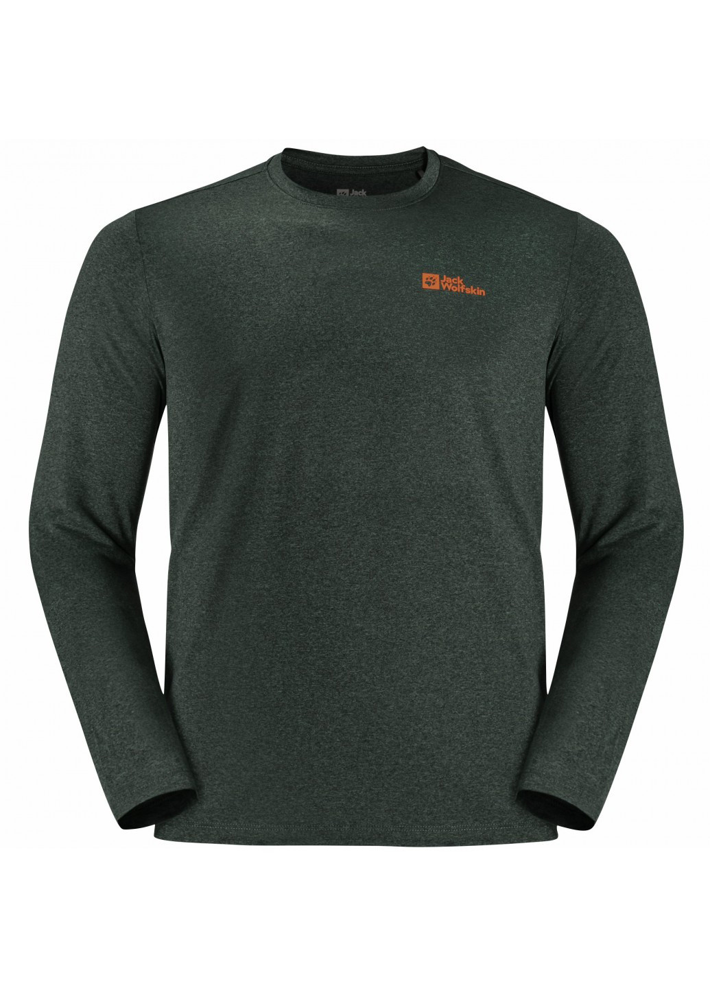 Лонгслів Jack Wolfskin SKY THERMAL L/S M напис сіро-зелений спортивні, кежуали поліестер, трикотаж