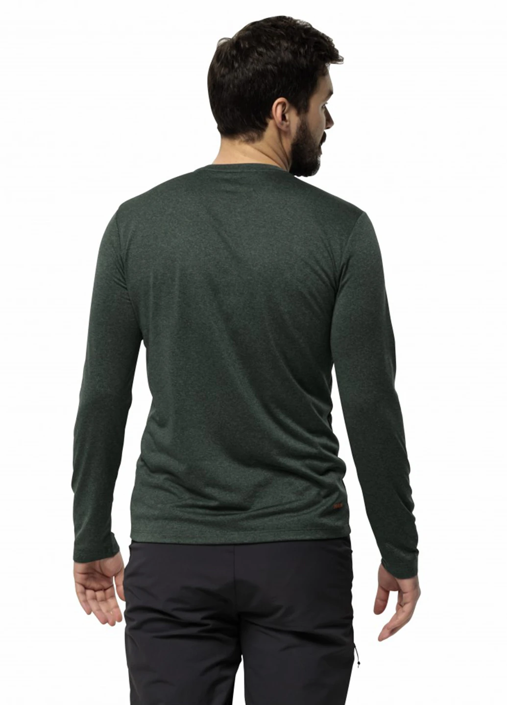 Лонгслів Jack Wolfskin SKY THERMAL L/S M напис сіро-зелений спортивні, кежуали поліестер, трикотаж