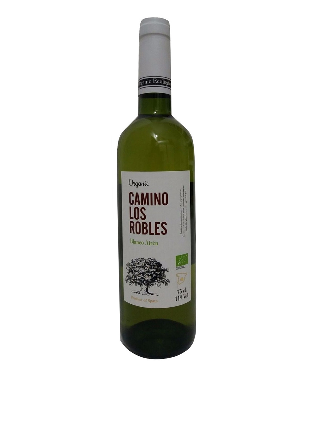 Вино органічне біле сухе Airen 2016 0,75 л Camino Los Robles - безбарвне