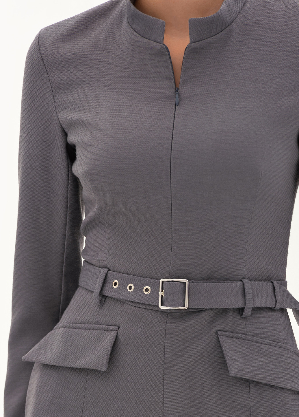 Платье-комбинезон BGL комбинезон-шорты однотонный серый деловой, кэжуал вискоза