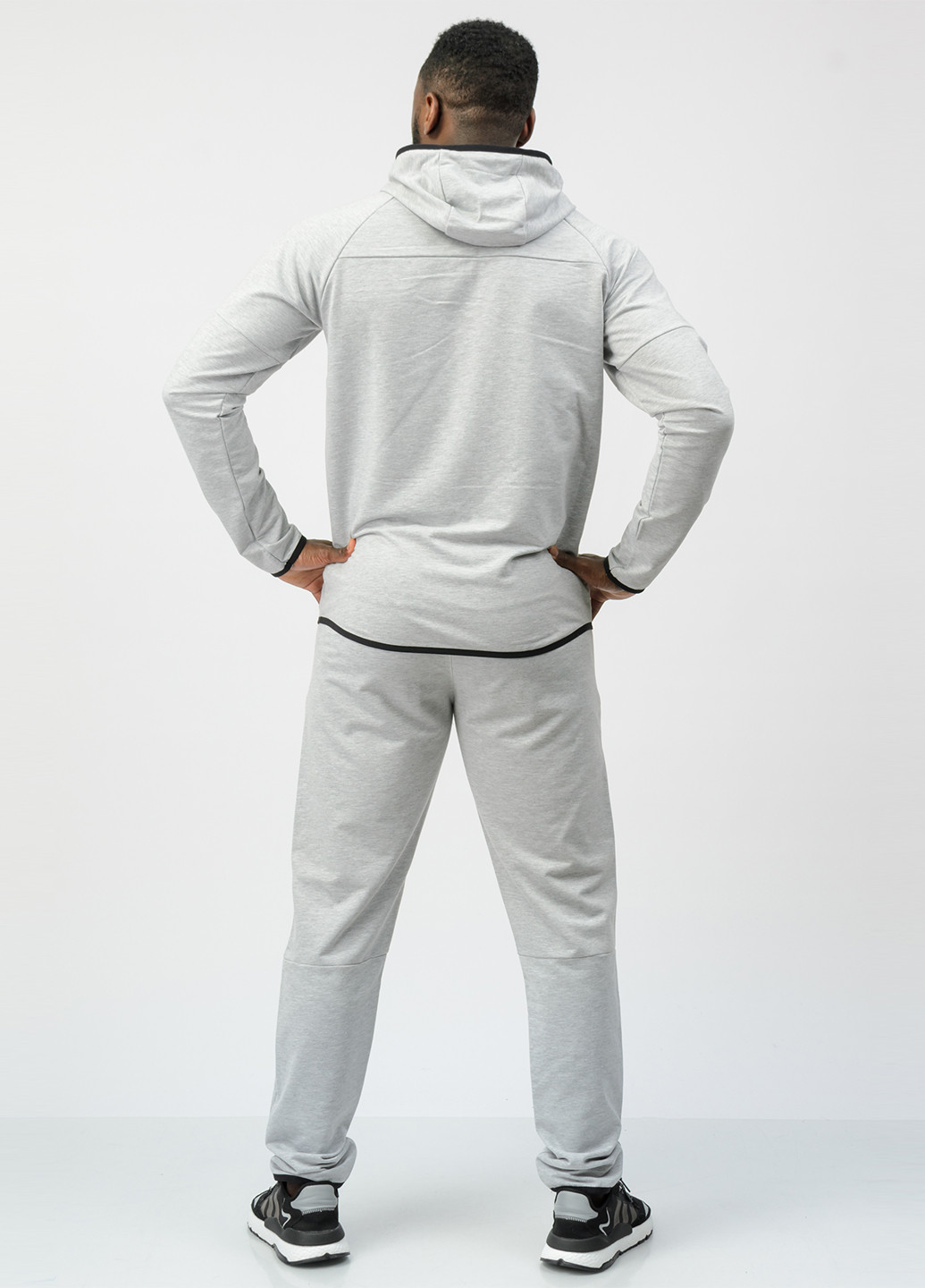 Светло-серый демисезонный костюм (толстовка, брюки) брючный SA-sport