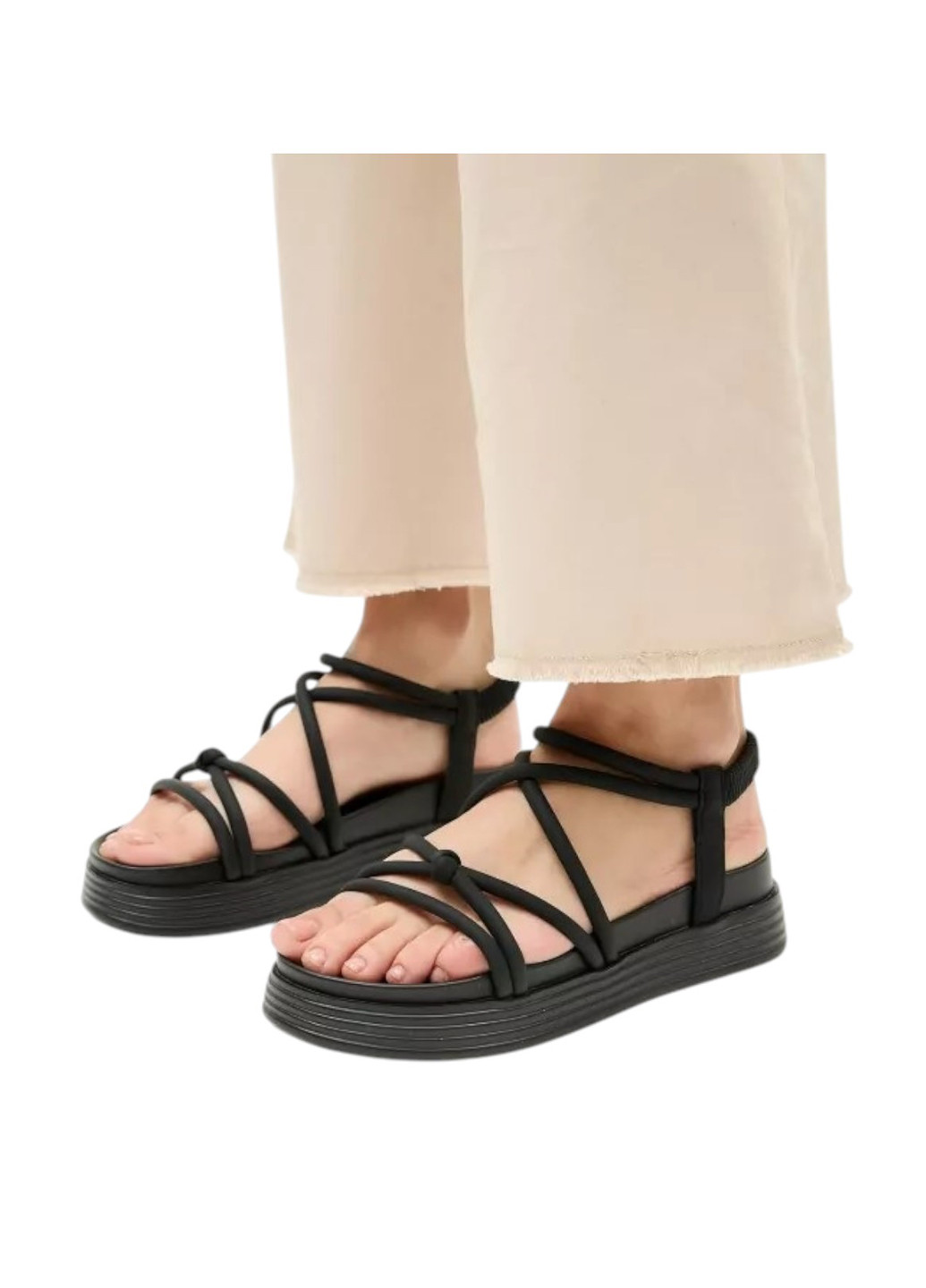 Черные босоножки ALLSY на резинке