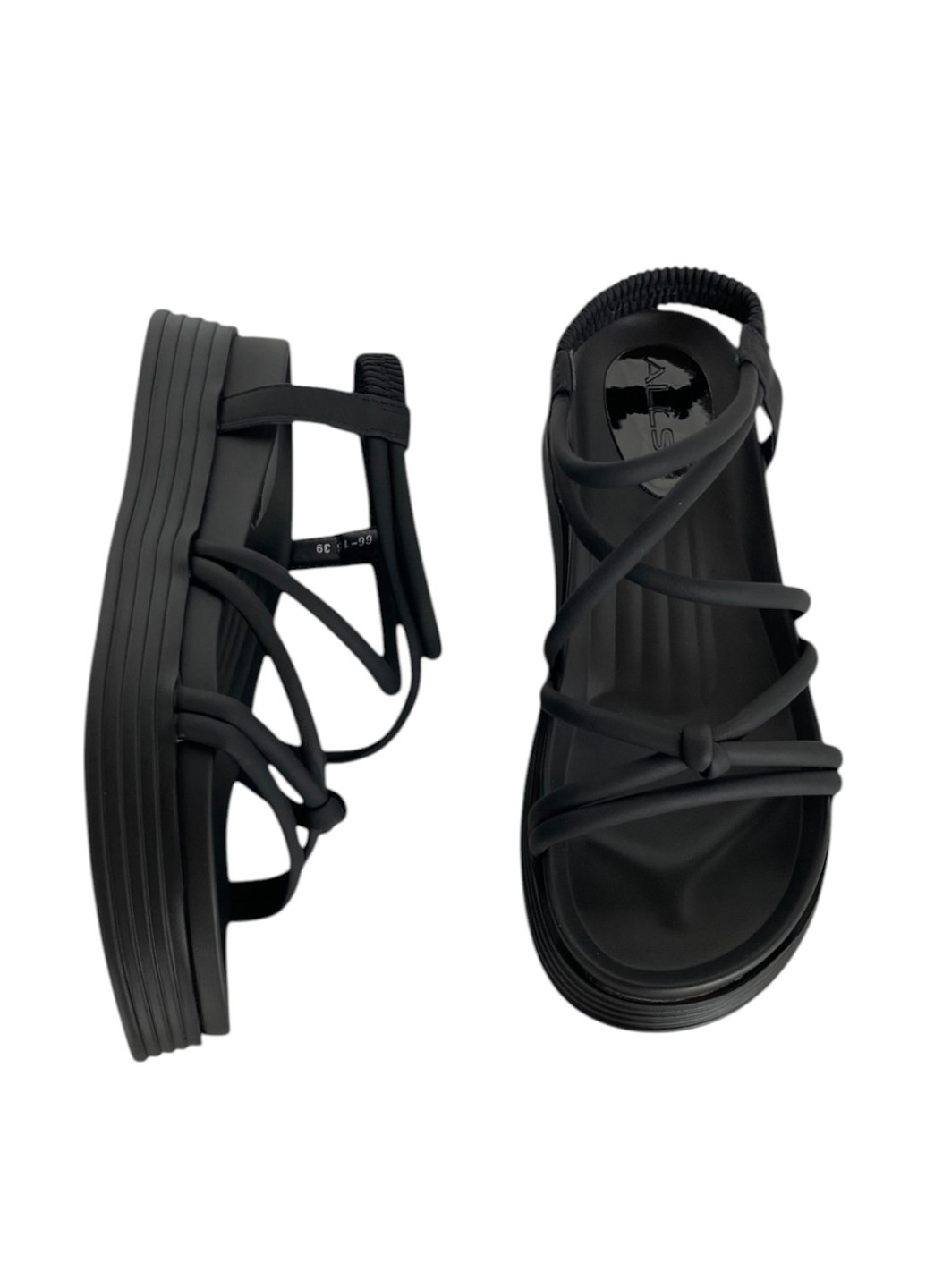 Черные босоножки ALLSY на резинке