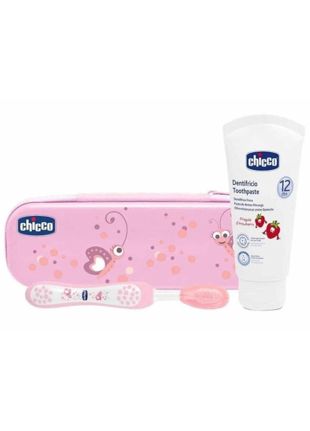 Дитяча зубна щітка щітка + рожева паста (06959.10) Chicco (254084376)