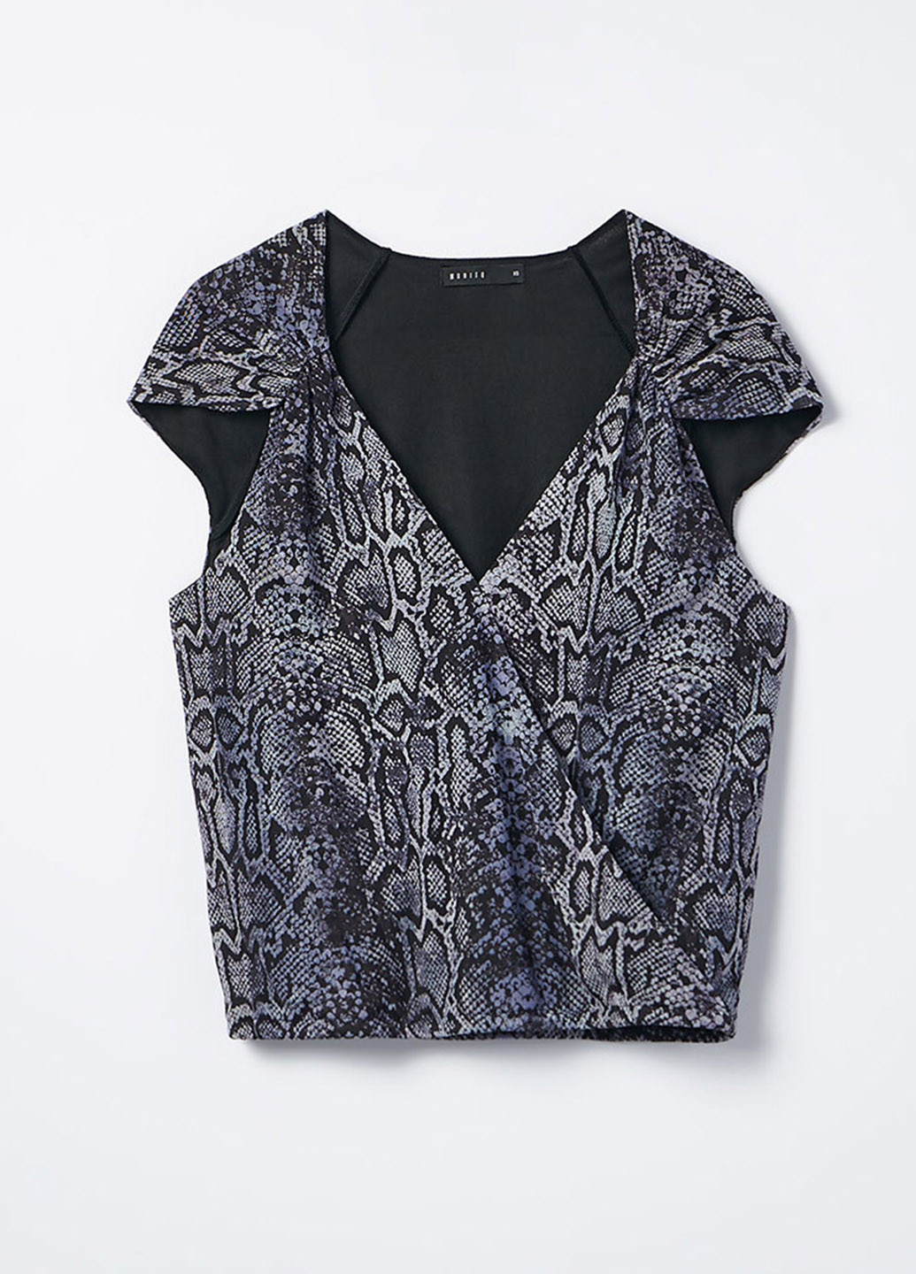 Сіро-синя блуза на запах Mohito