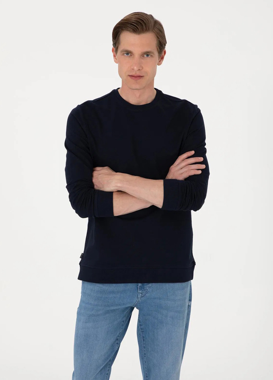 Индиго свитшот Pierre Cardin однотонный без декора (366422662)