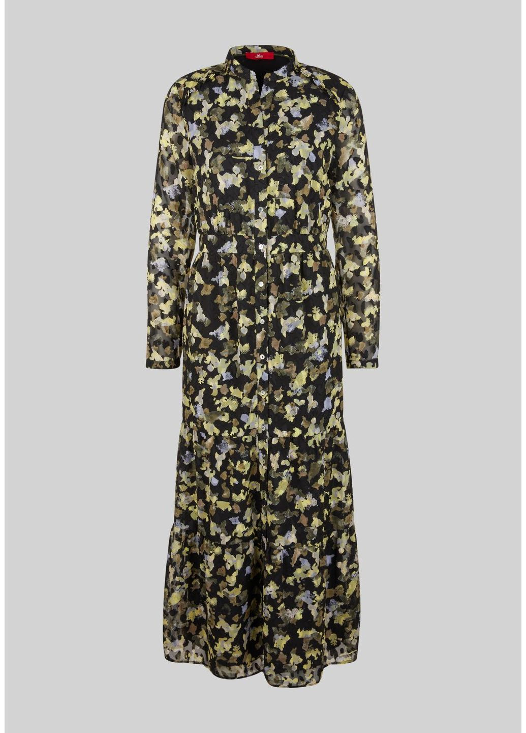 Оливкова (хакі) кежуал плаття, сукня S.Oliver з абстрактним візерунком