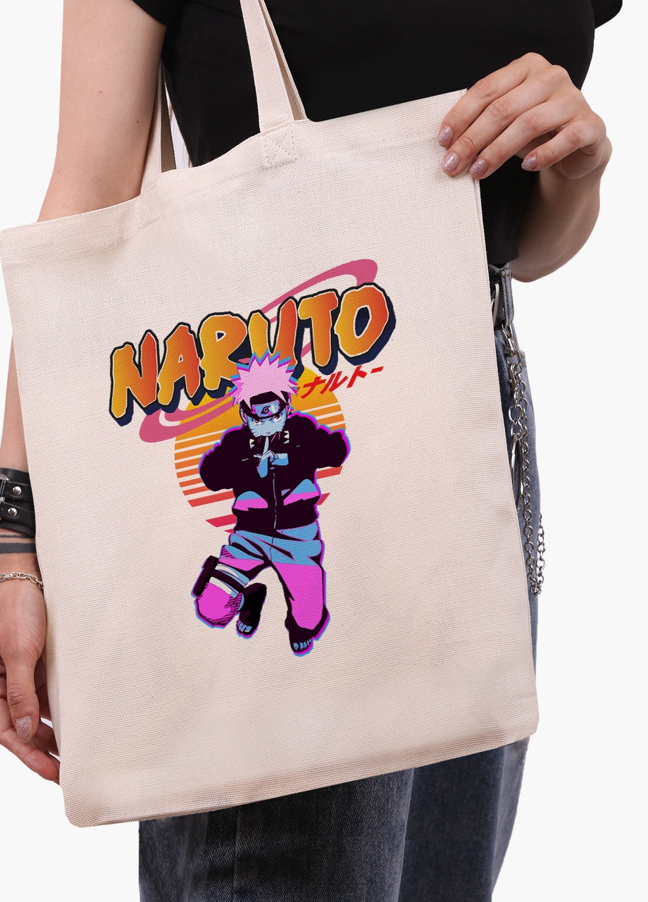 Эко сумка шоппер белая Наруто Узумаки (Naruto Uzumaki) (9227-2629-WT-1) экосумка шопер 41*35 см MobiPrint (215977348)