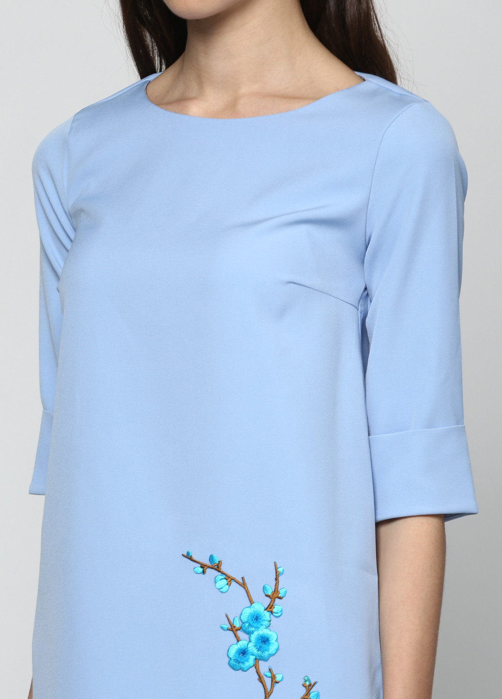 Голубое кэжуал платье Ravol с рисунком