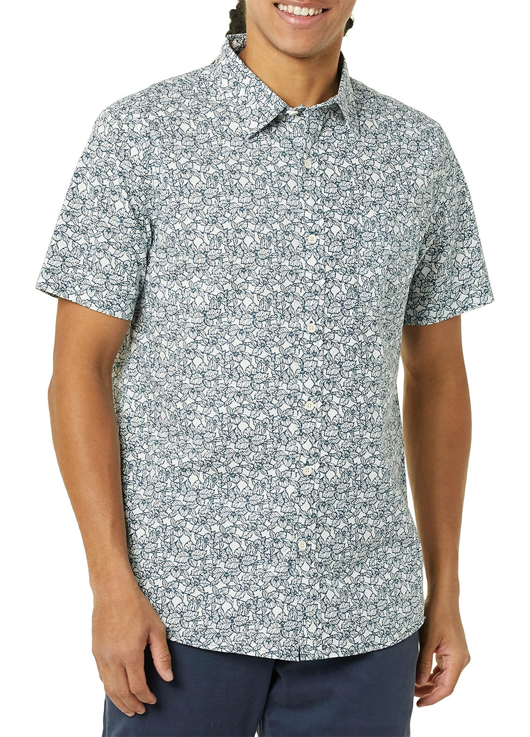 Белая кэжуал рубашка с рисунком Goodthreads