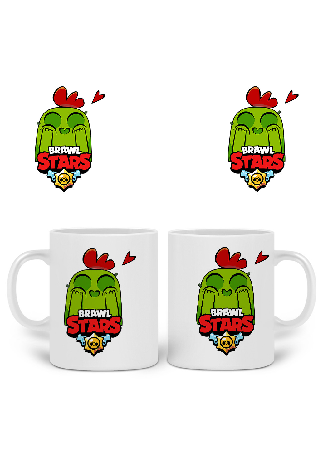 Кружка Спайк Бравл Старс (Spike Brawl Stars) 330 мл горнятко керамічне (20259-1010) MobiPrint (219776063)