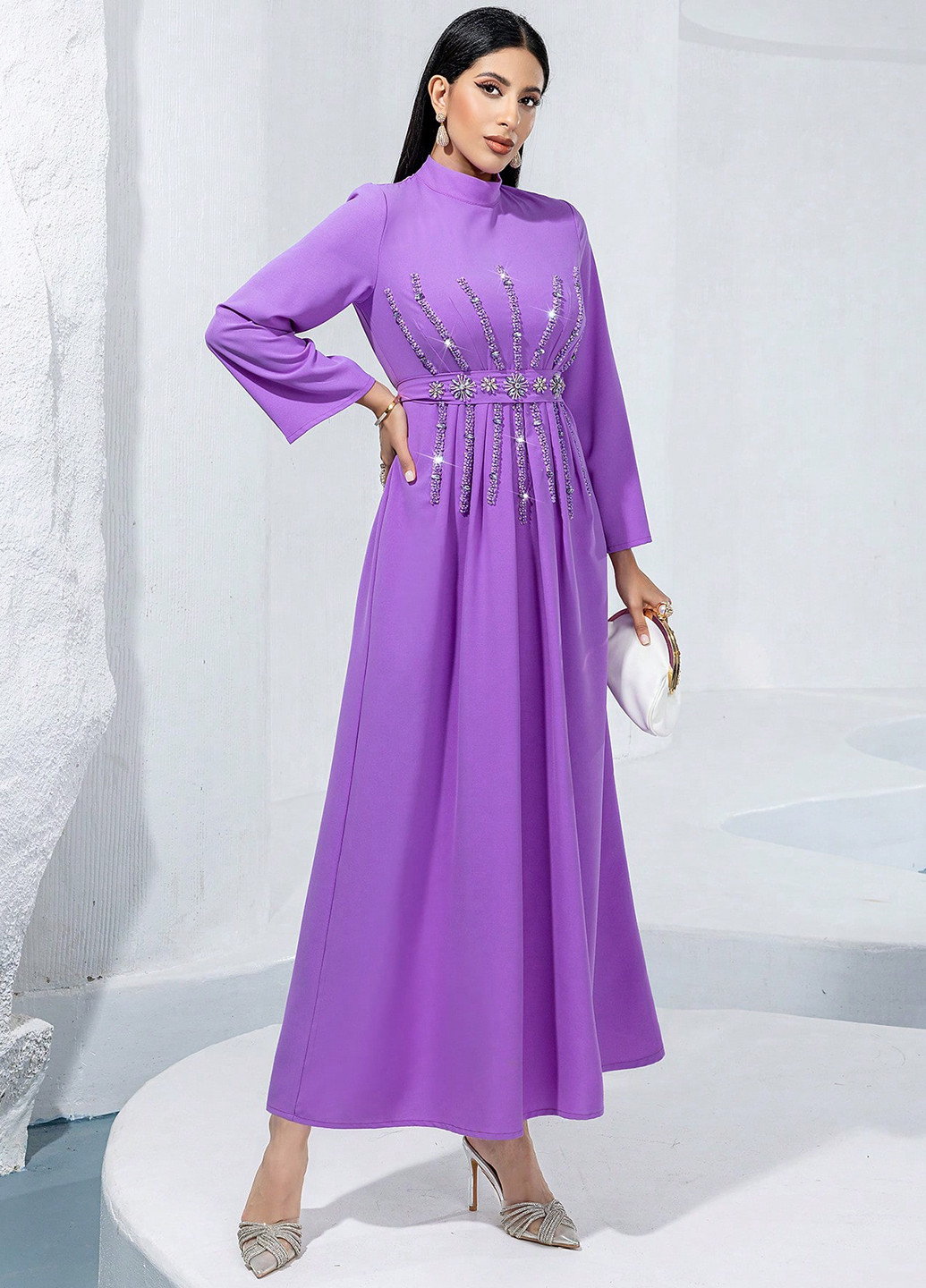 Бузкова кежуал сукня а-силует SHEIN однотонна