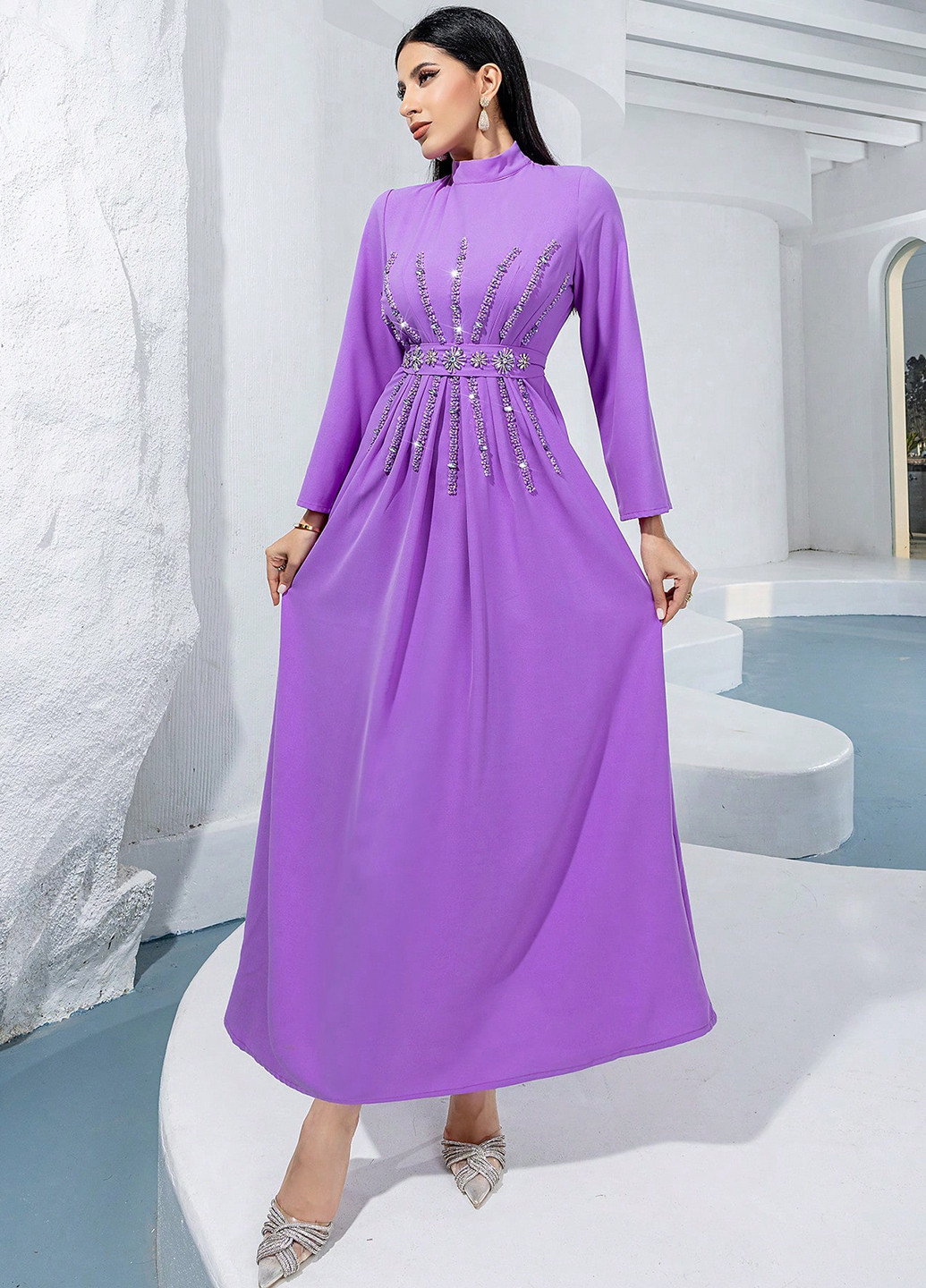 Бузкова кежуал сукня а-силует SHEIN однотонна