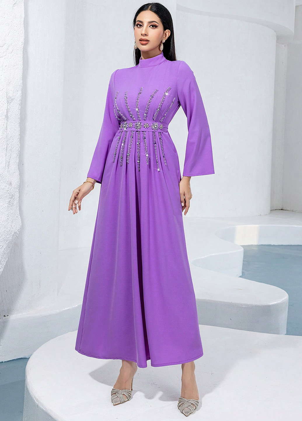 Бузкова кежуал сукня а-силует SHEIN однотонна