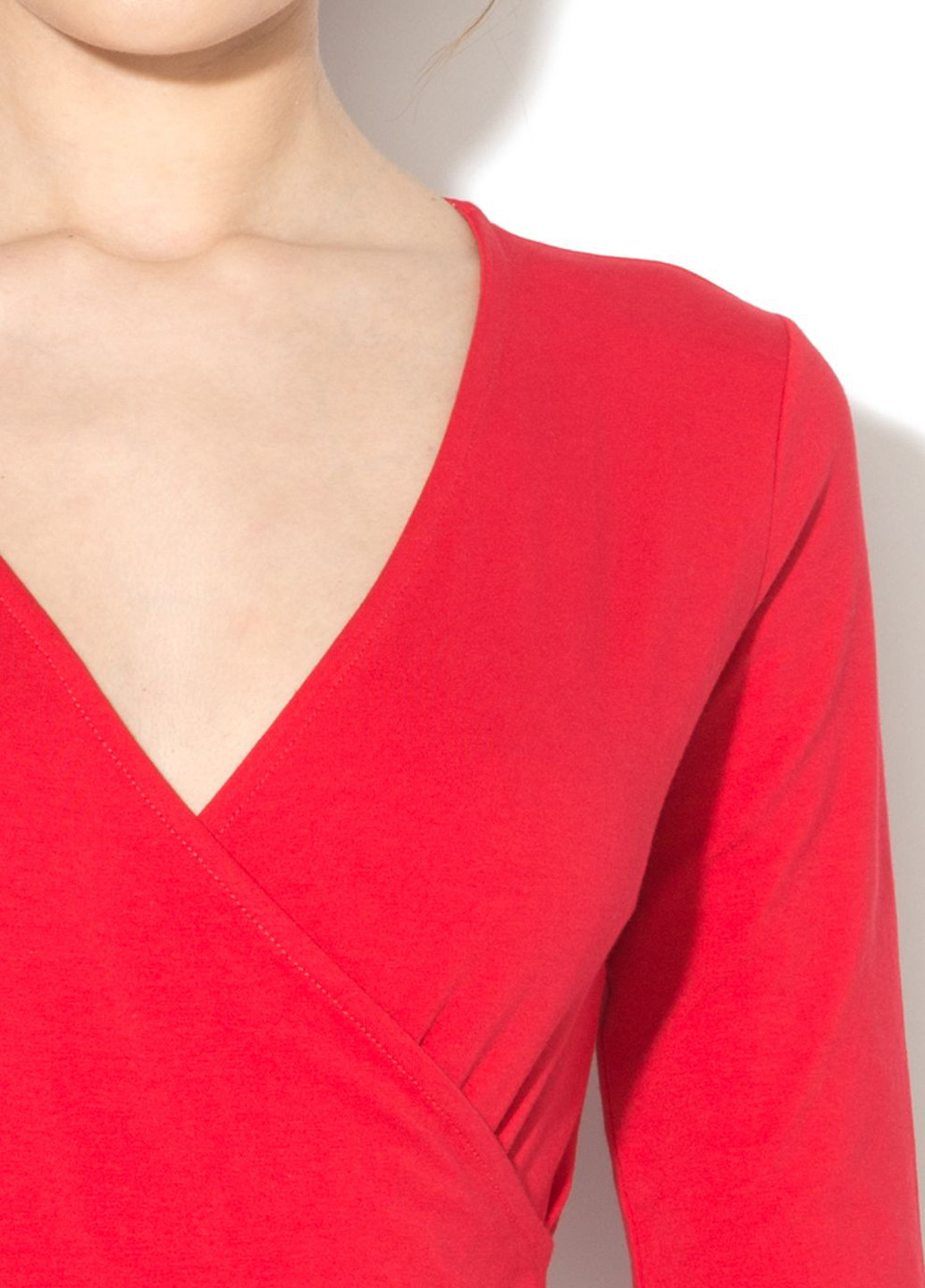 Боди United Colors of Benetton блуза-боди однотонные красные кэжуалы хлопок