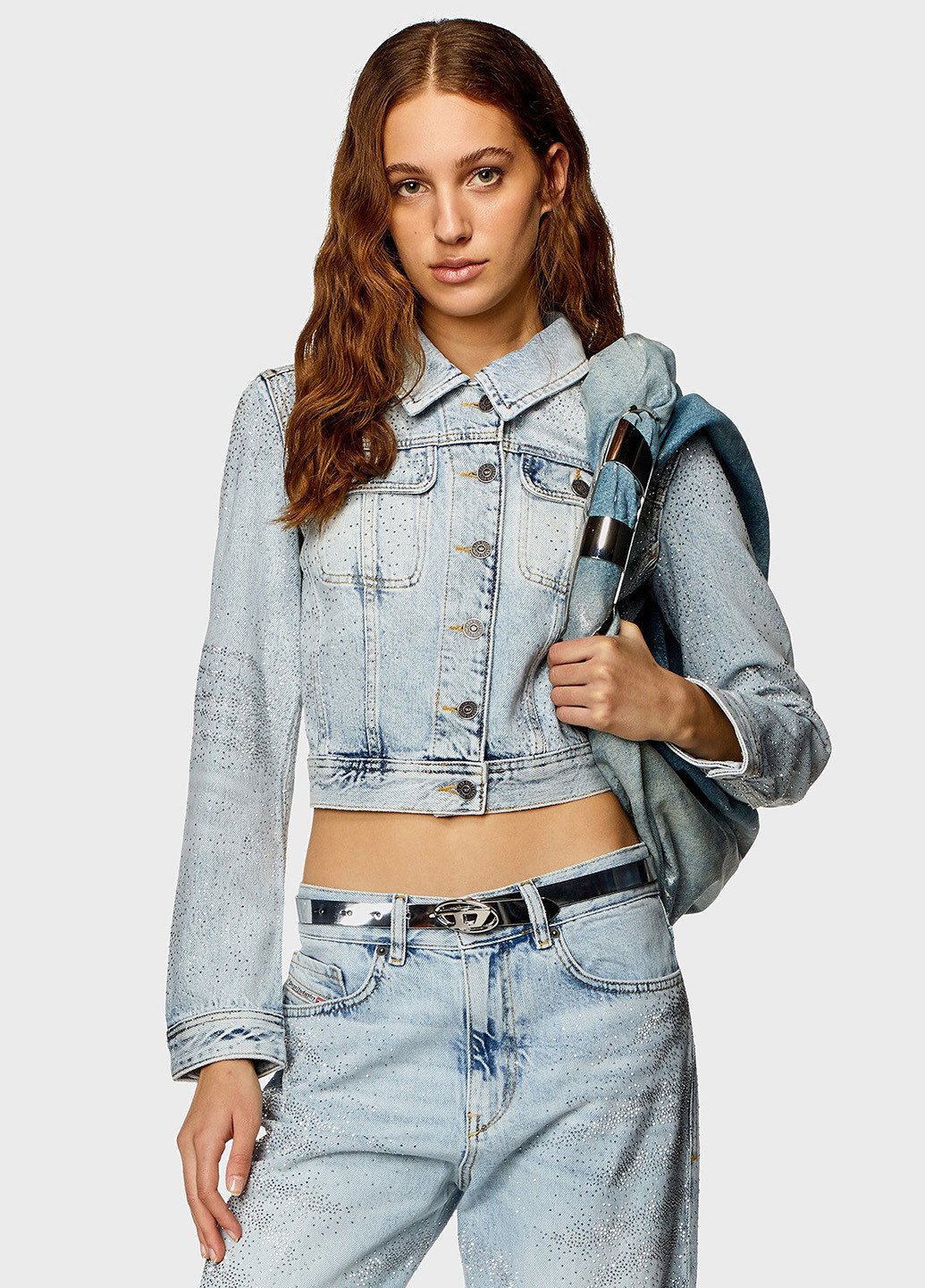 Блакитна демісезонна куртка Diesel