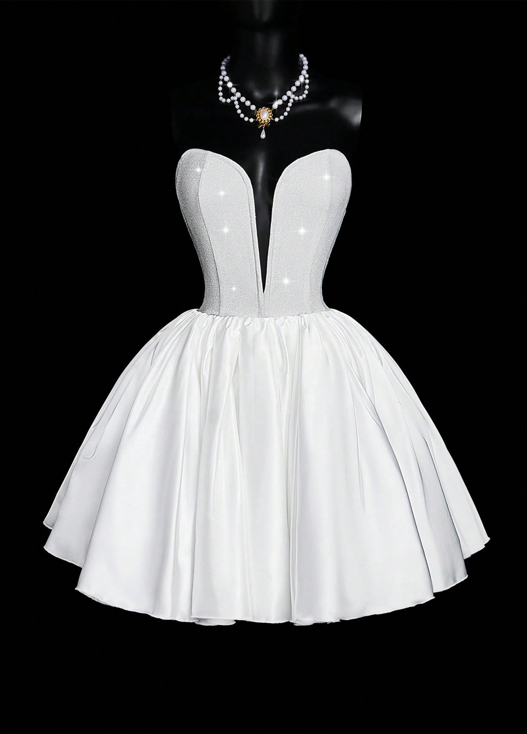 Белое вечернее, кэжуал платье а-силуэт SHEIN однотонное