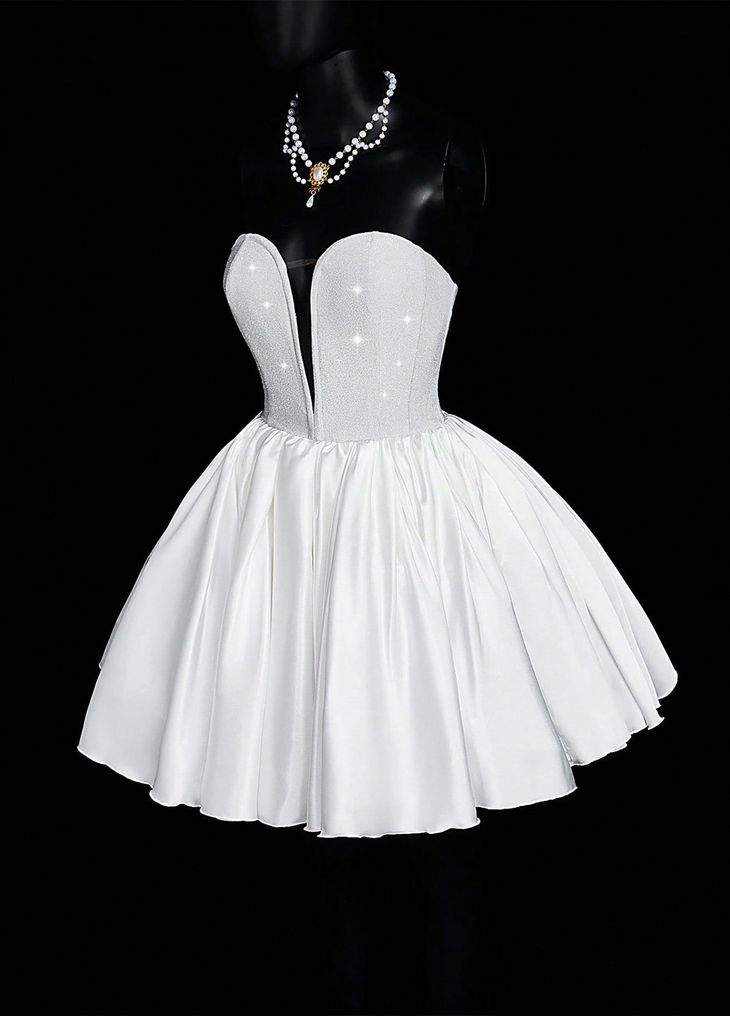 Белое вечернее, кэжуал платье а-силуэт SHEIN однотонное