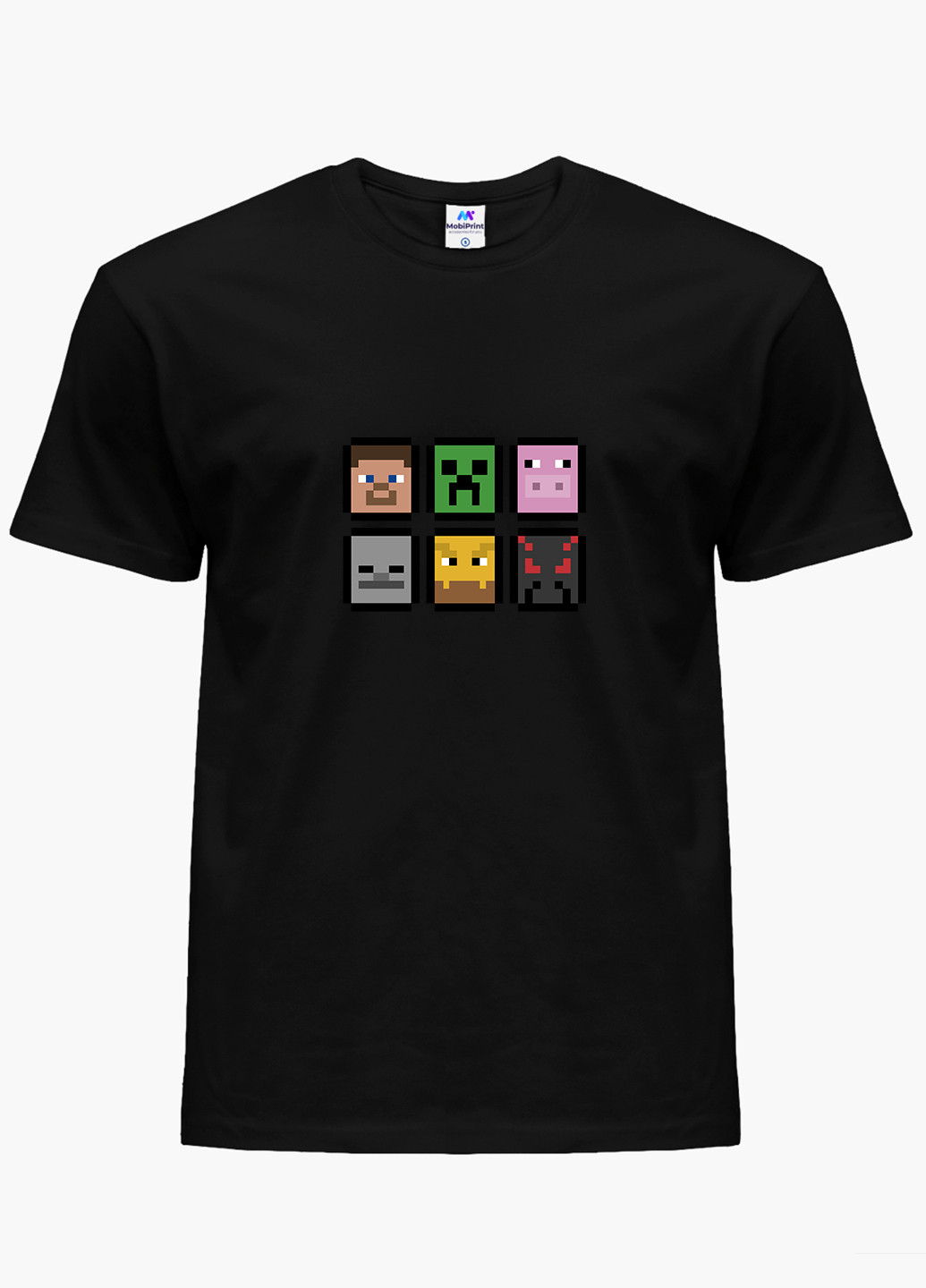 Чорна демісезонна футболка дитяча майнкрафт (minecraft) (9224-1173) MobiPrint