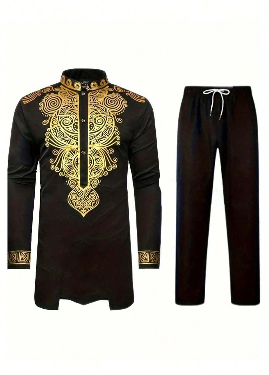 Чорний демісезонний костюм (сорочка, штани) брючний, з сорочкою SHEIN