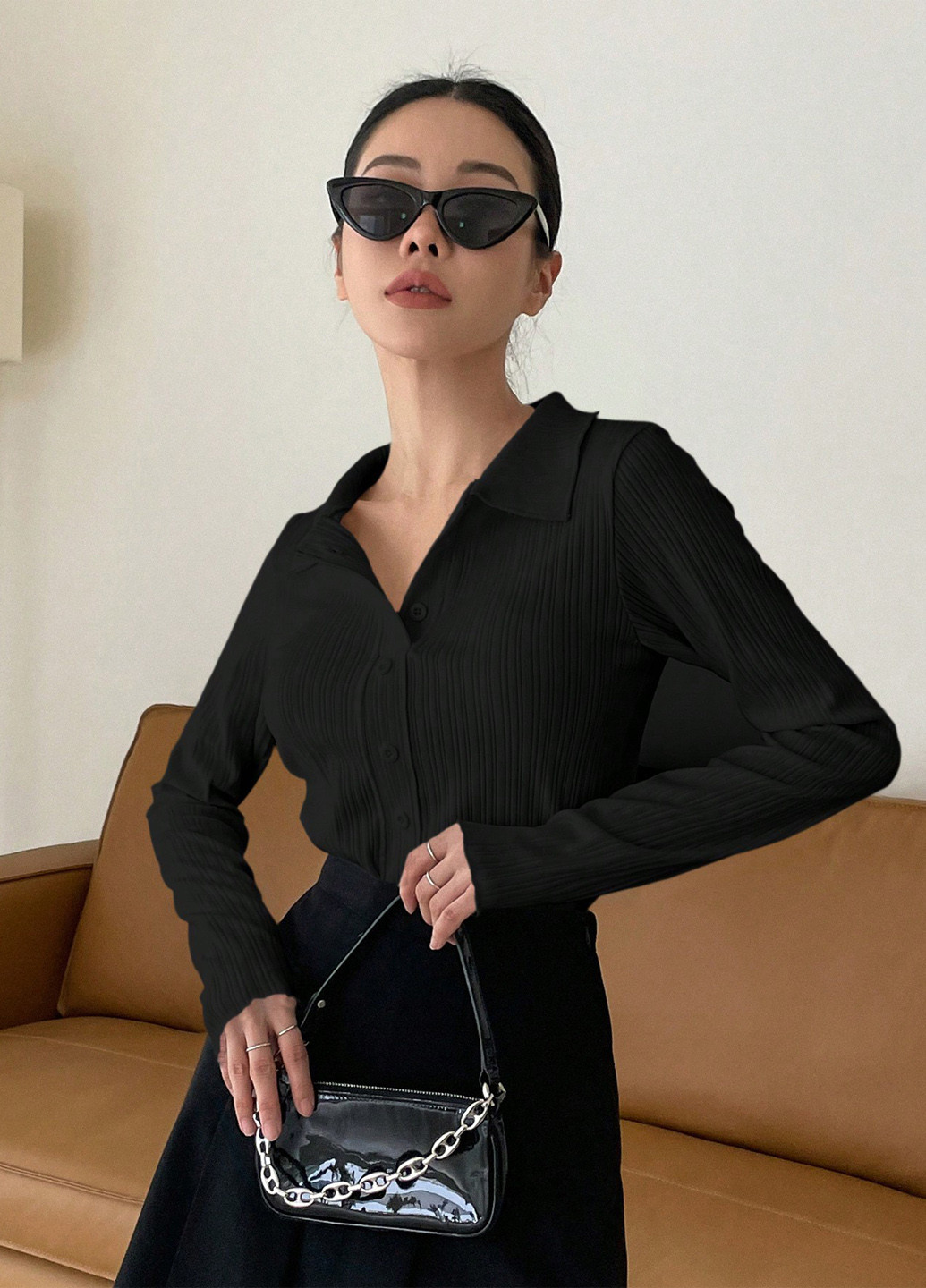 Чорна блуза SHEIN