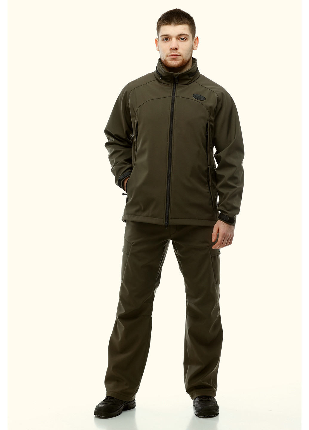 Оливковый (хаки) демисезонный костюм (куртка, брюки) брючный Fishing Style
