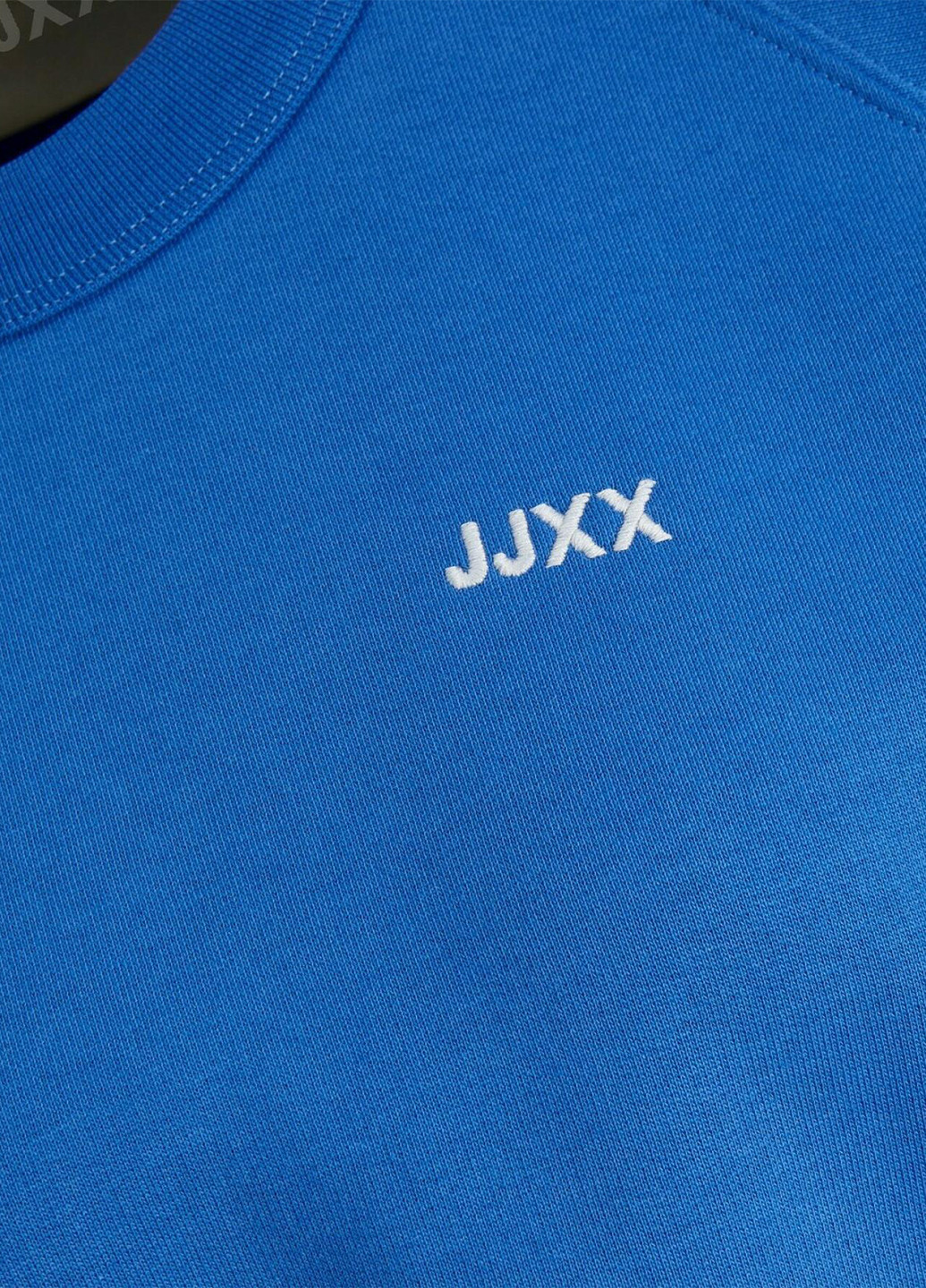 Свитшот JJXX - Свободный крой однотонный синий кэжуал хлопок - (290149115)