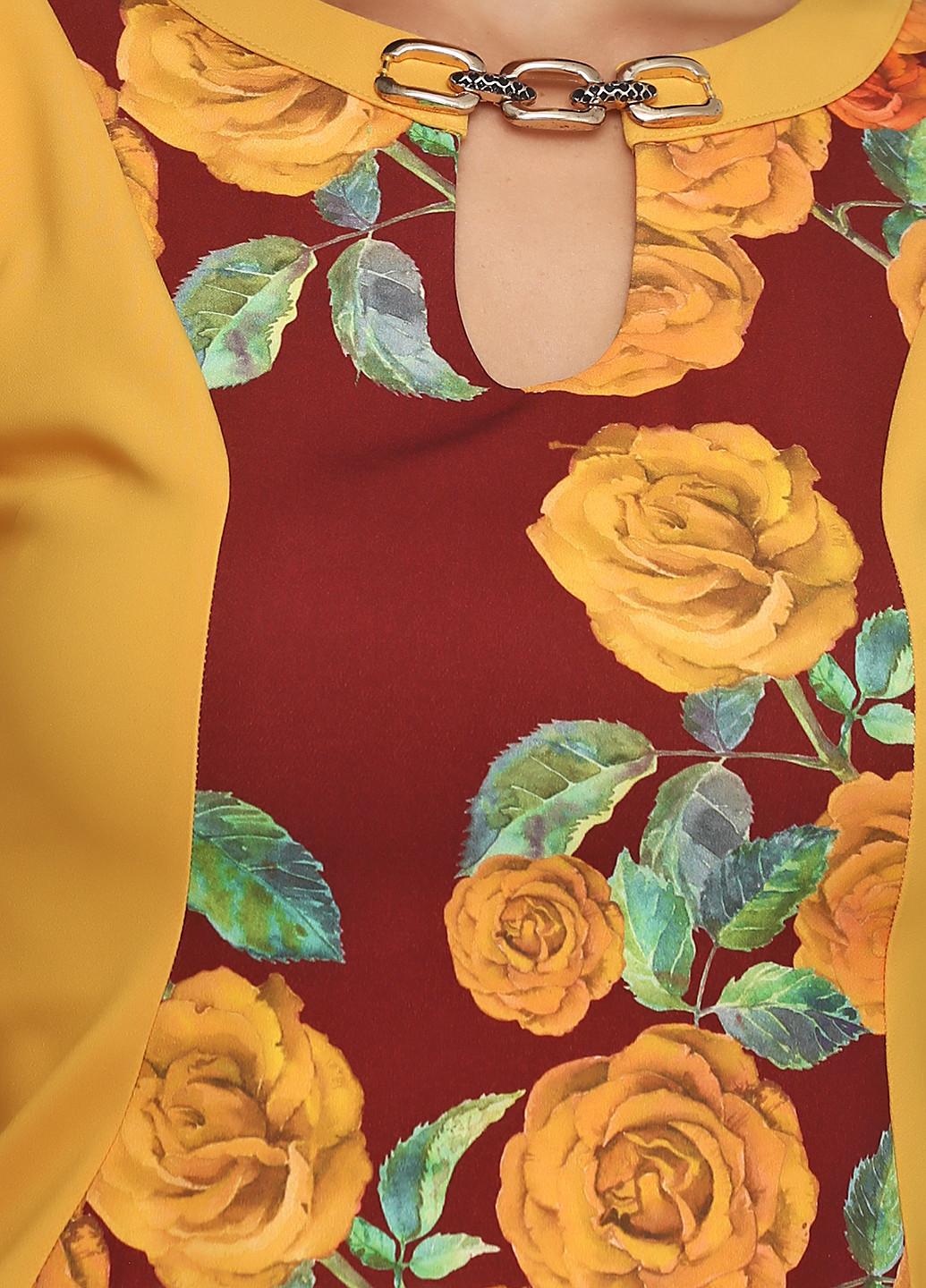 Горчичное кэжуал платье футляр Twilight с цветочным принтом