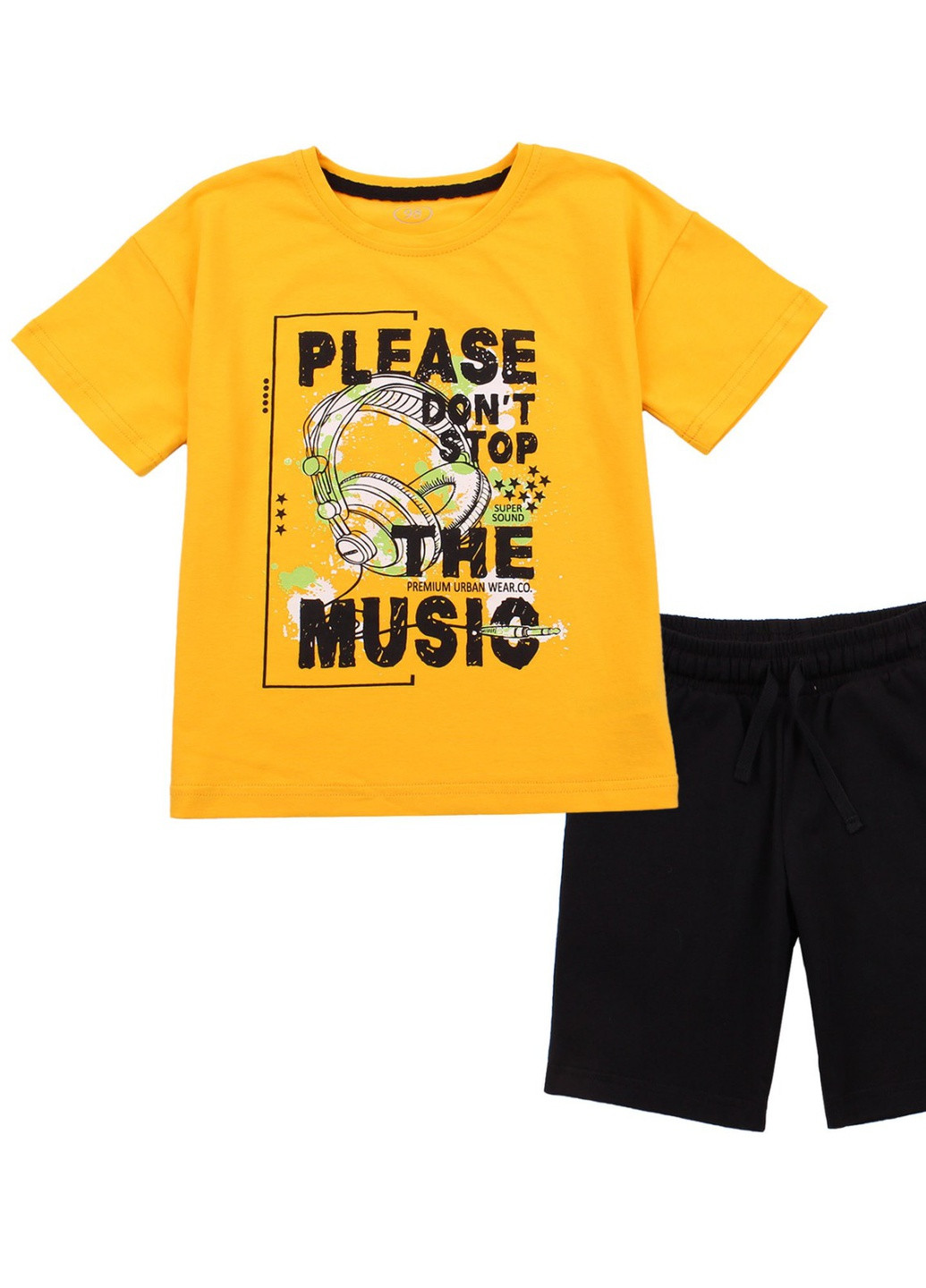 Желтый комплект для мальчика (наушники) Фламинго Текстиль