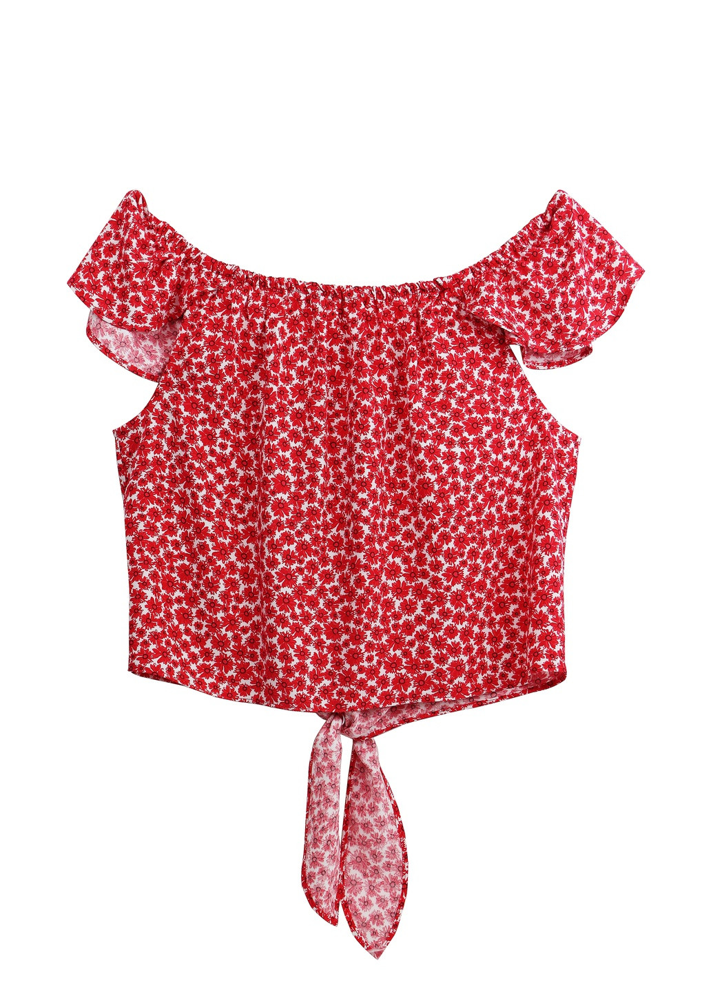 Женский короткий топ блуза с короткими рукавами и декоративными пуговицами C&A (236254712)