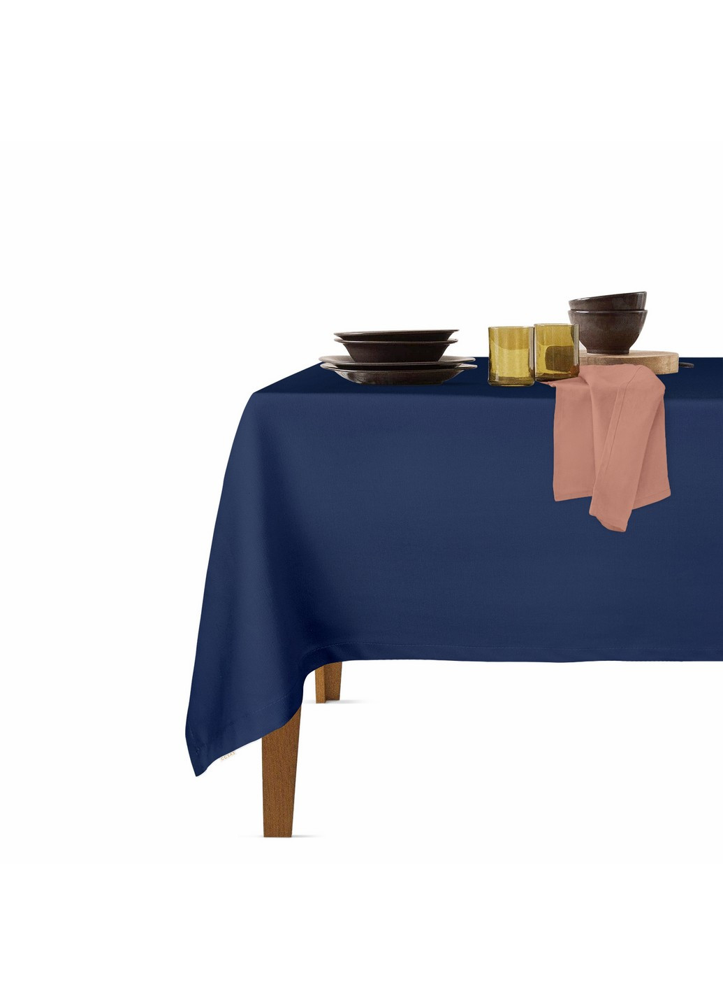Столовый набор для сервировки стола скатерть DarkBlue 140х180 и салфетки тканевые Brick 35х35 - 4 шт (4822052073766) Cosas (252506512)