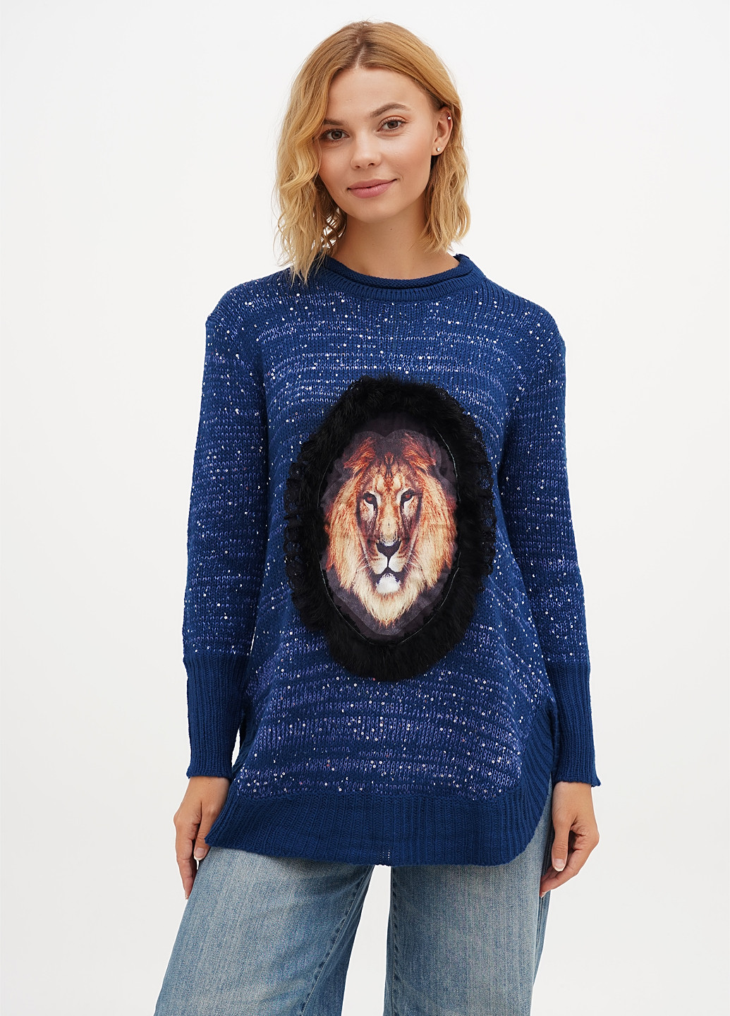 Темно-синий демисезонный джемпер джемпер Massimo