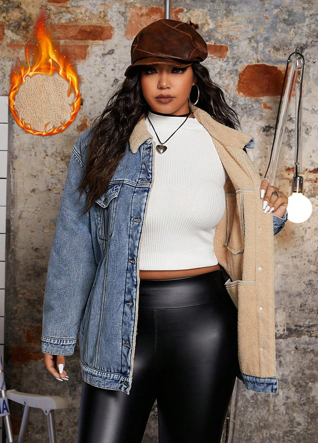 Синяя зимняя куртка SHEIN