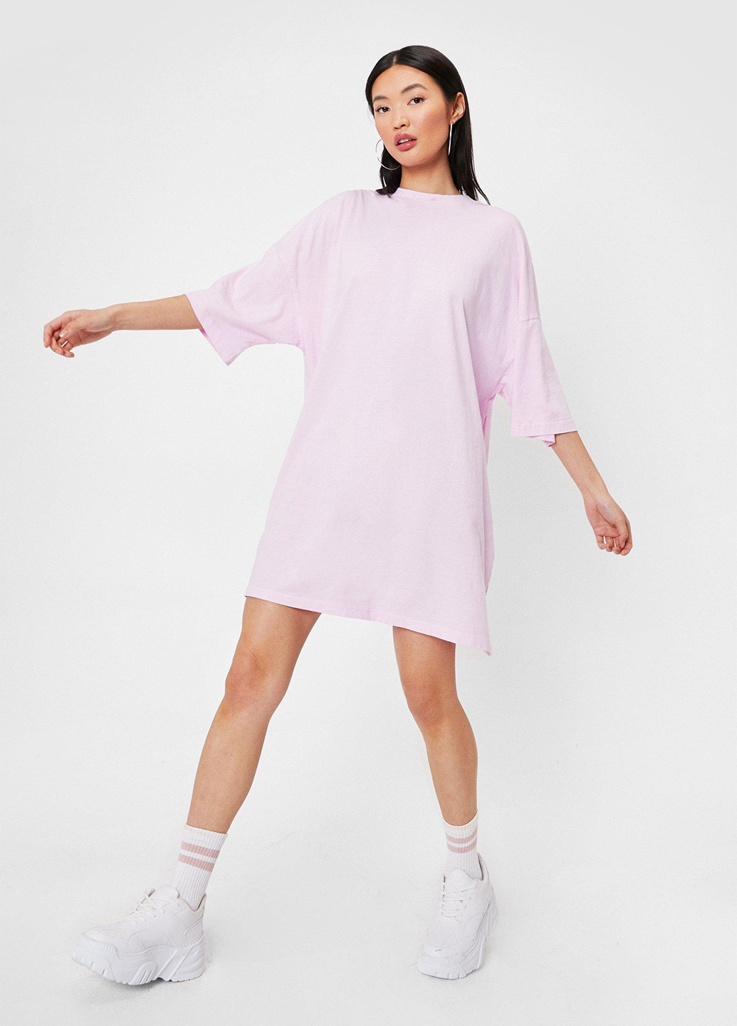 Світло-рожева кежуал сукня сукня-футболка Nasty Gal однотонна