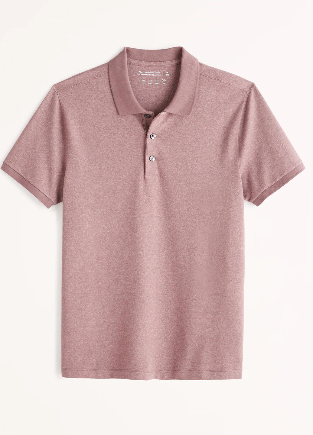Светло-розовая футболка-поло для мужчин Abercrombie & Fitch меланжевая