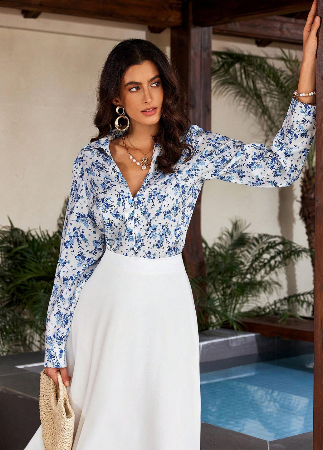 Комбинированная блуза SHEIN