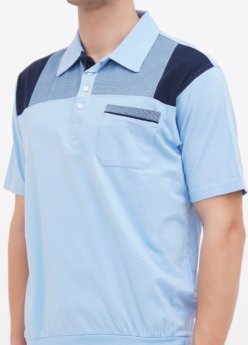Голубой футболка-поло для мужчин Minimum в полоску