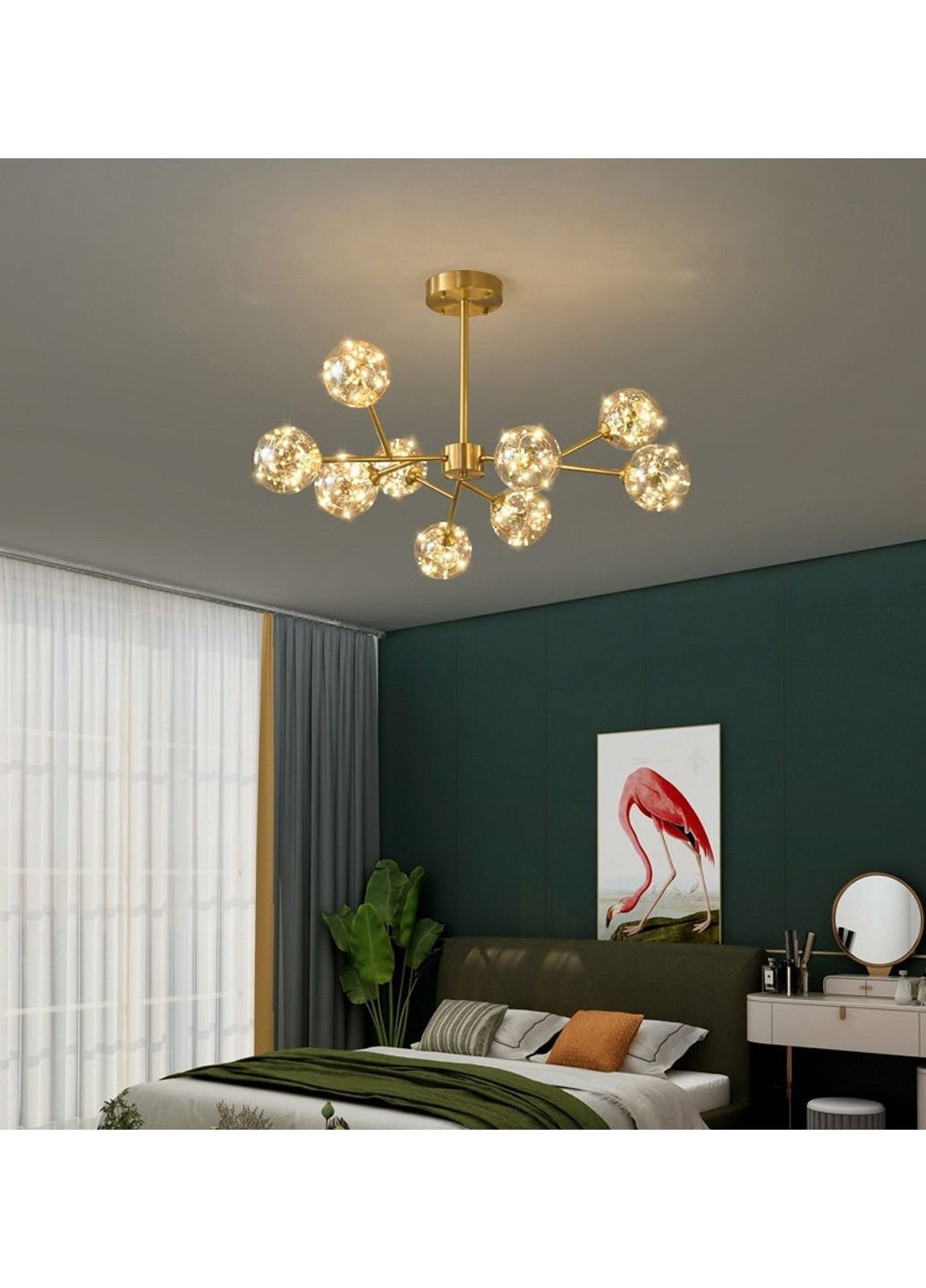 Люстра потолочная LED AOC19/9AB+led-k Бронза 36х100х100 см. Sunnysky (253628400)