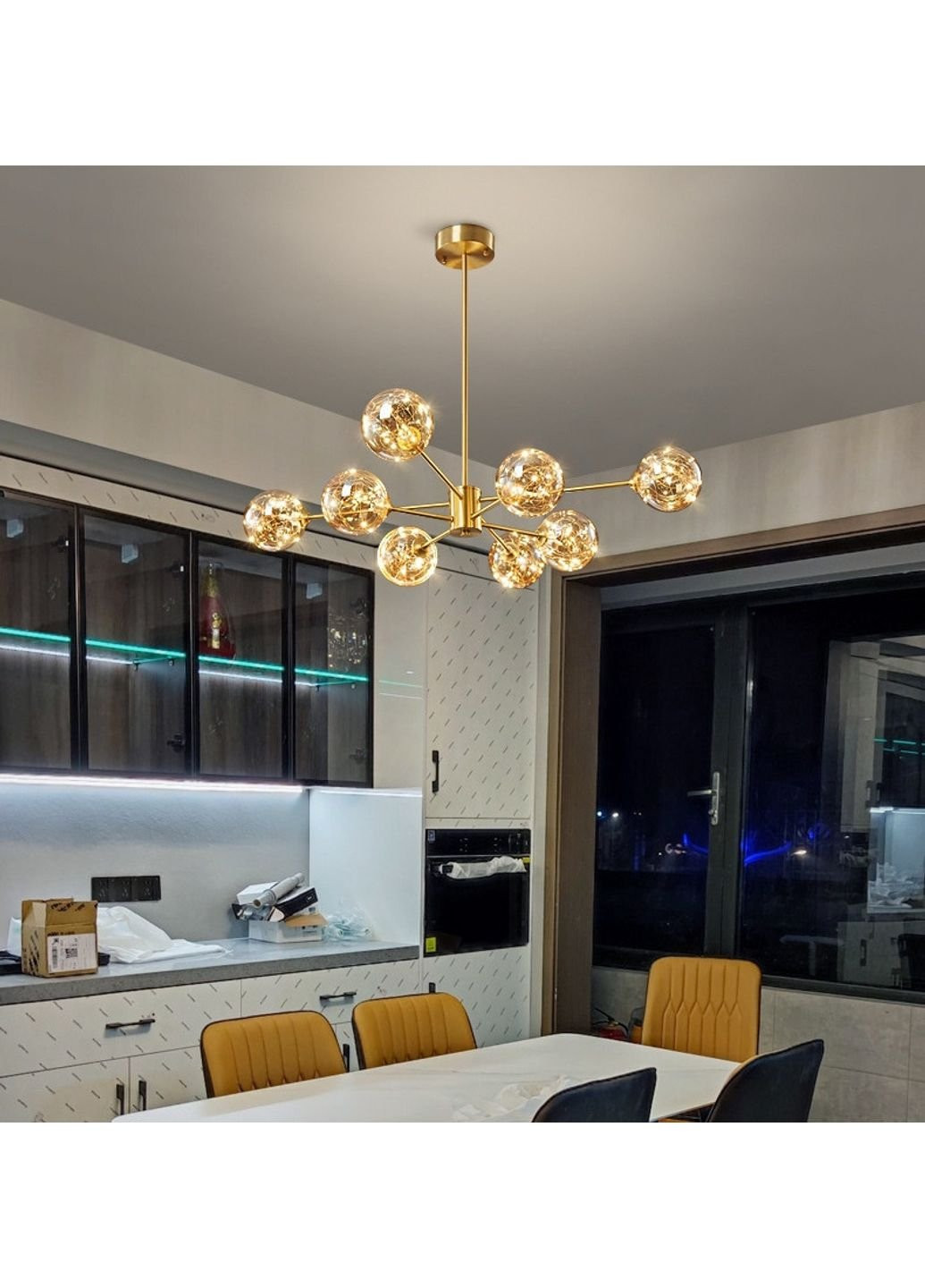 Люстра потолочная LED AOC19/9AB+led-k Бронза 36х100х100 см. Sunnysky (253628400)