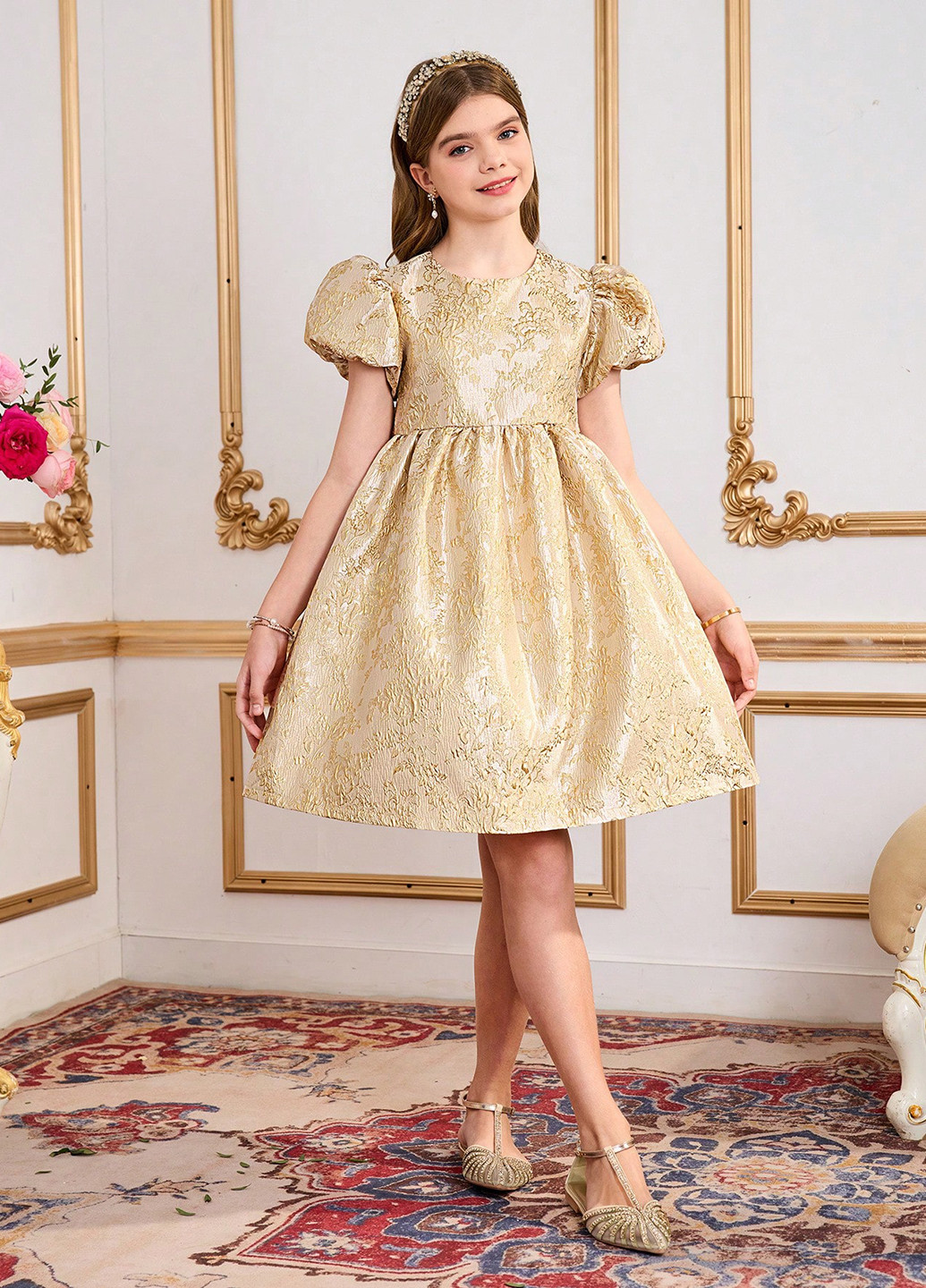 Золота сукня SHEIN (367436177)